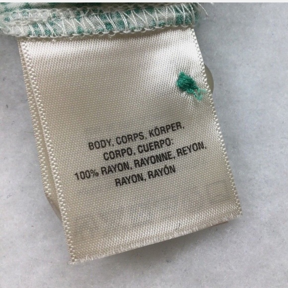 Maeve Anthropologie Green White Pattern Button with Collar Top Shirt Blouse. - Picture 4 of 4